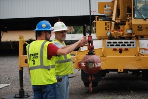 Reviewing the crane